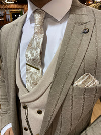 Dettori - Beige/Cream 3 Piece Suit