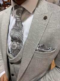 Mens grey 3 piece slim suit