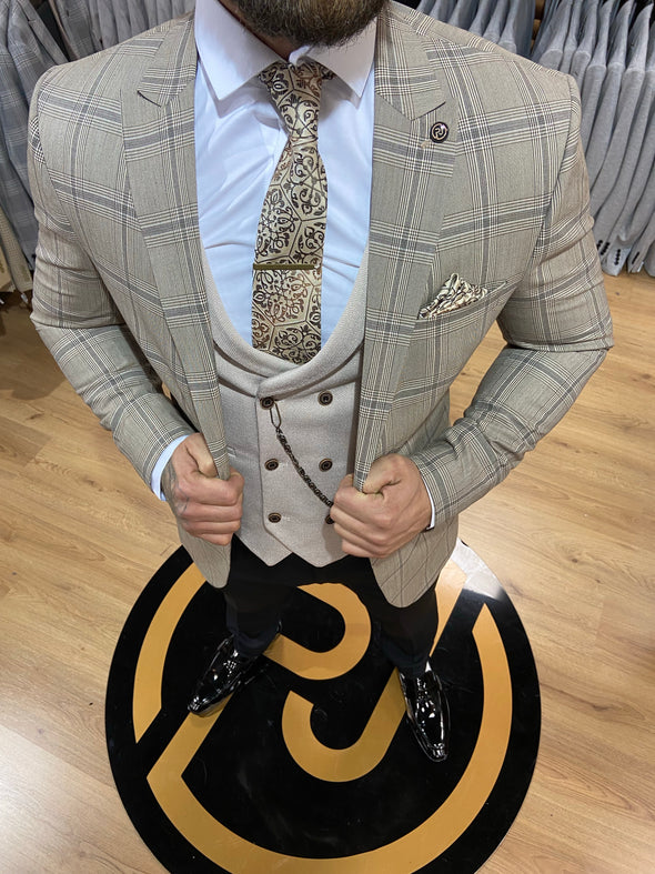Patrick - Brown/Beige 3 Piece Suit