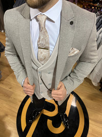 Burano - Beige/Grey/Cream 3 Piece Suit