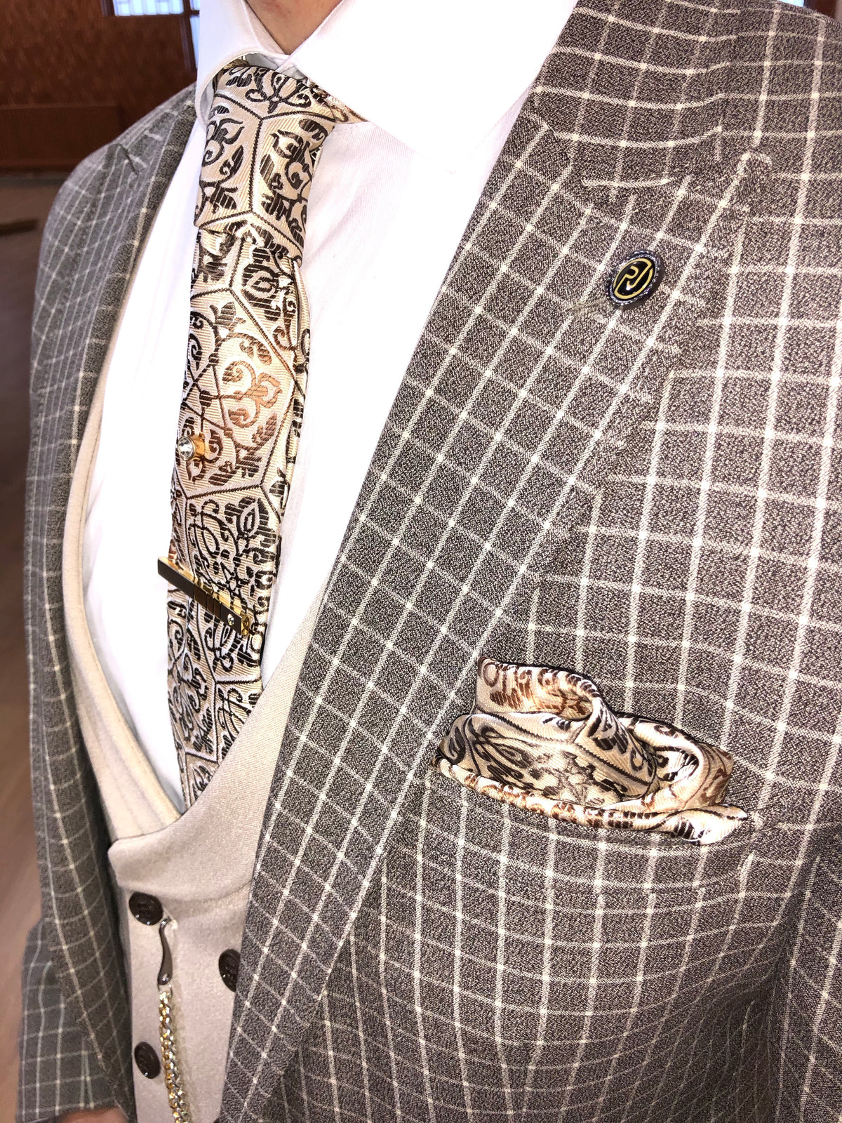 Minella - Beige/Cream 3 Piece Suit