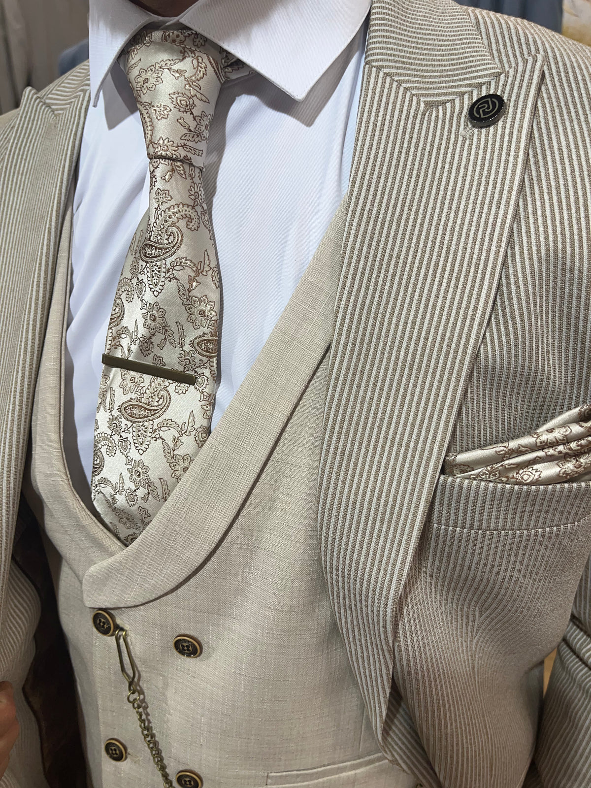 Lionel - Beige/Cream 3 Piece Suit