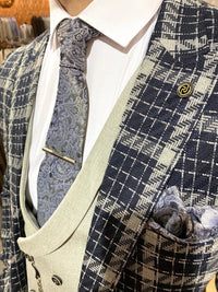 Quintin - Navy/Grey 3 Piece Suit