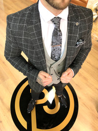 Wattson - Black/Grey 3 Piece Suit