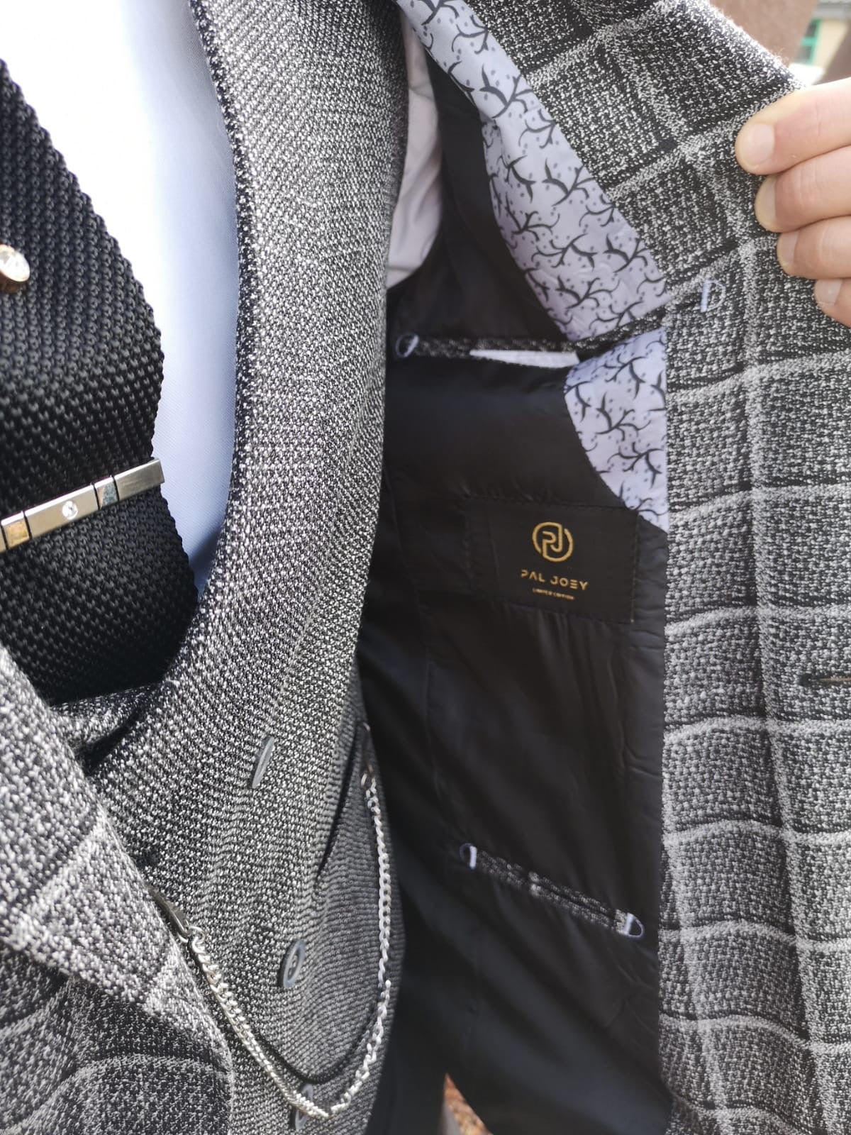 Hampton - Grey/Black 3 Piece Suit