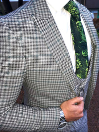 Royston - Green/White/Black 3 Piece Suit
