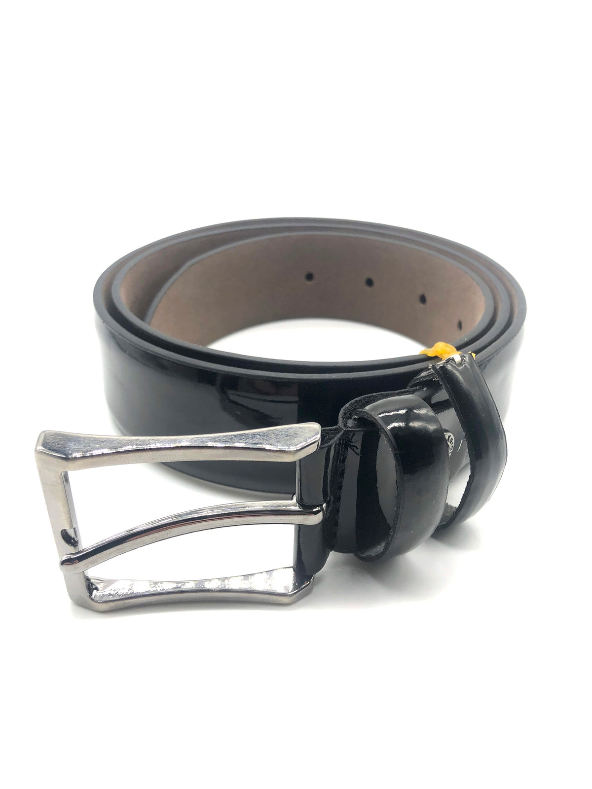 Faux Patent Leather Belt - Black