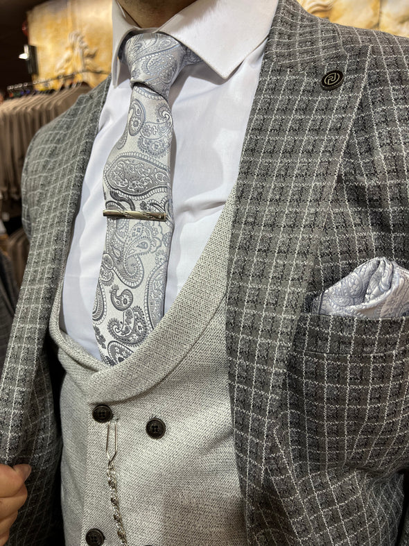 Carlos - Charcoal Grey 3 Piece Suit