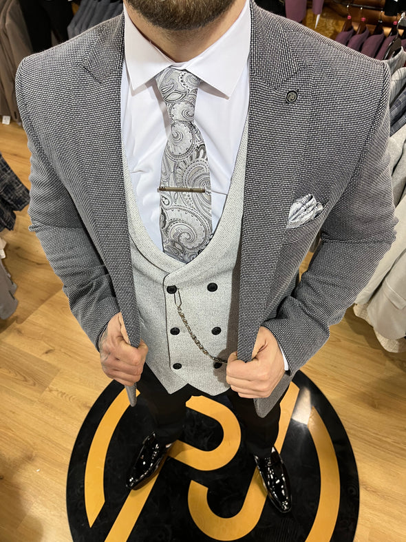 Lipari - Black/Grey 3 Piece Suit
