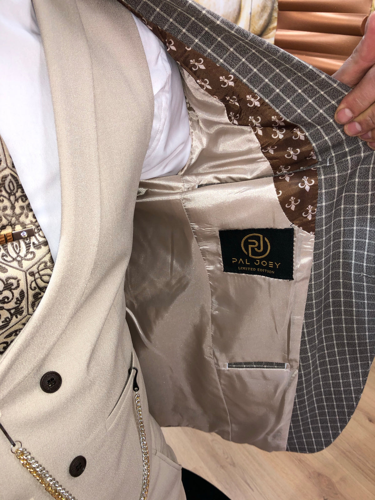 Minella - Beige/Cream 3 Piece Suit