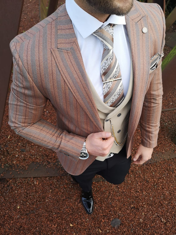 Saunders - Orange/Cream 3 Piece Suit