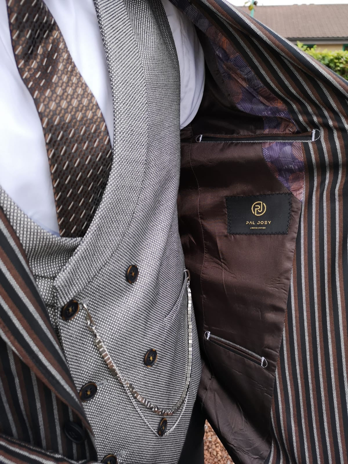 Denver - Black/Grey/Brown 3 Piece Suit