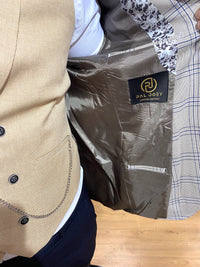 Alister - Beige/Blue 3 Piece Suit