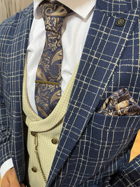Del Piero - Navy/Cream 3 Piece Suit