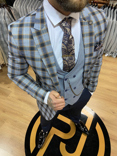 Anton - Navy/Blue 3 Piece Suit