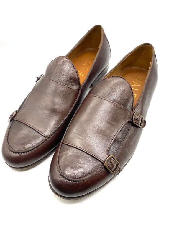 Monk Strap Loafer Shoe - Dark Brown