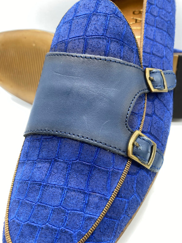 Monk Strap Croc Loafer Loafer Shoe - Blue