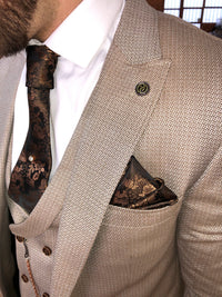 Shelton - Beige 3 Piece Suit