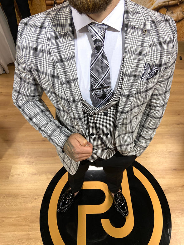 Hartley - Grey/Black 3 Piece Suit