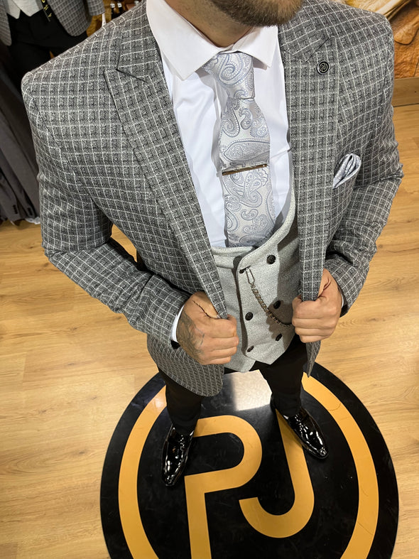 Carlos - Charcoal Grey 3 Piece Suit