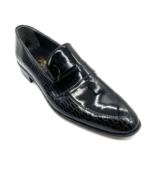 Croc Loafer Patent Leather Shoe - Black