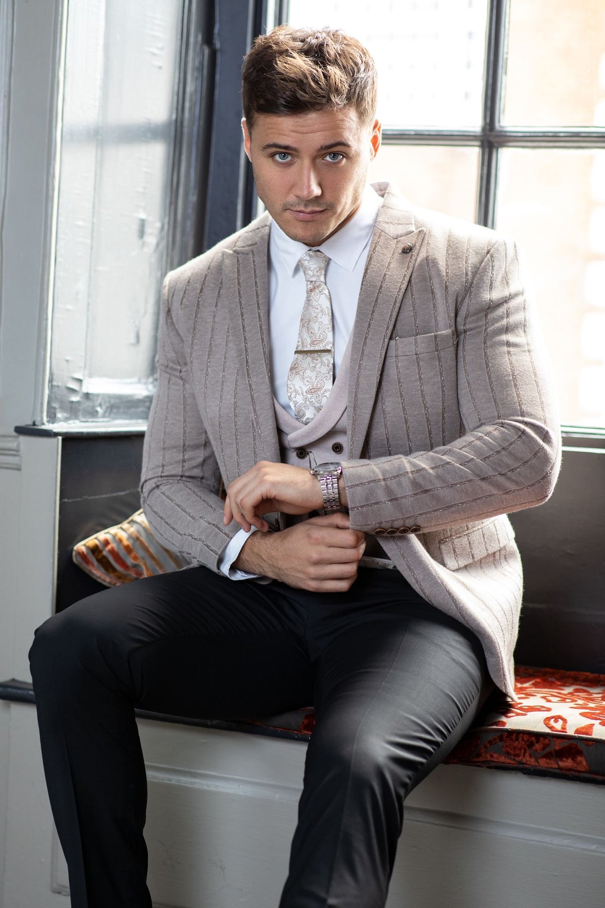 Dettori - Beige/Cream 3 Piece Suit