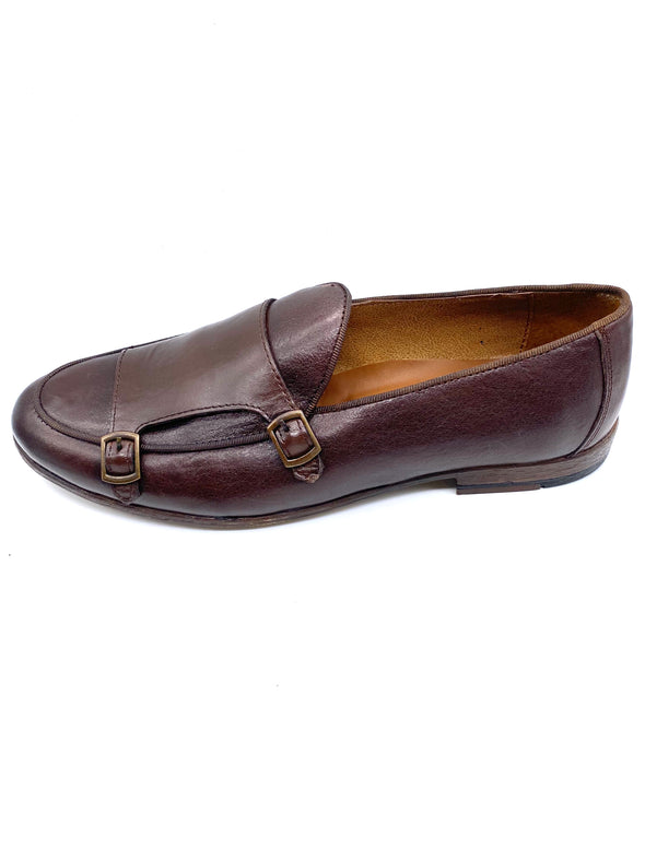 Monk Strap Loafer Shoe - Dark Brown