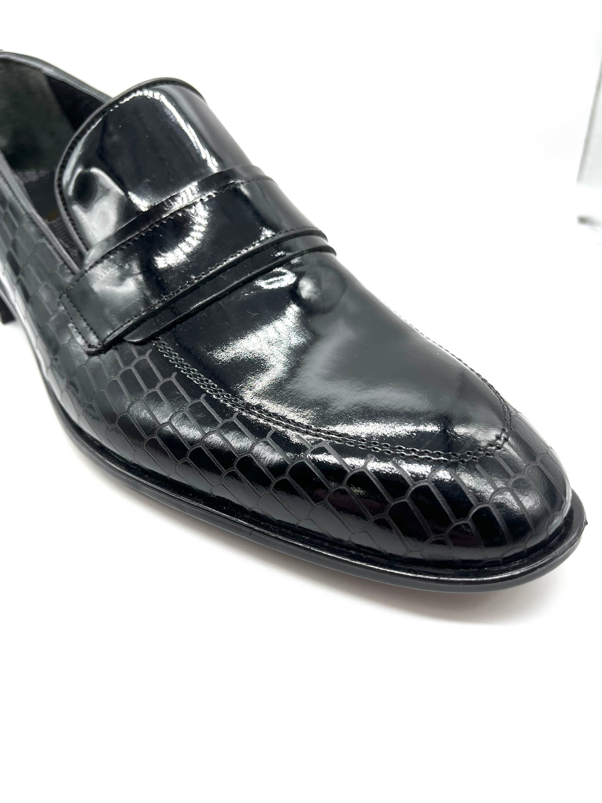Croc Loafer Patent Leather Shoe - Black