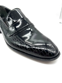 Croc Loafer Patent Leather Shoe - Black