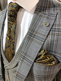 Wilson - Black/Grey/Orange 3 Piece Suit