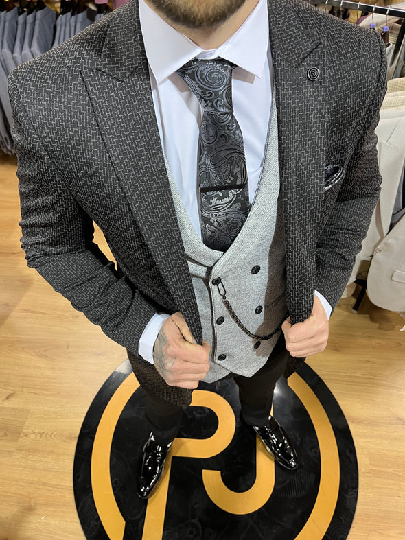 Intragna - Black/Grey 3 Piece Suit