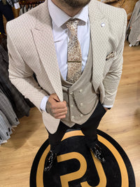 Shilton - Cream/Beige 3 Piece Suit