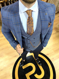 Wilson - Navy/Orange 3 Piece Suit