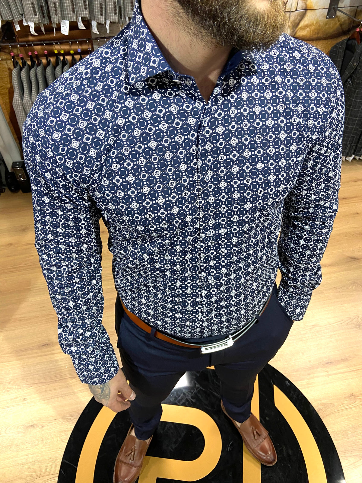 1201 Navy L/S Shirt