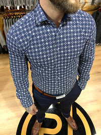 1201 Navy L/S Shirt