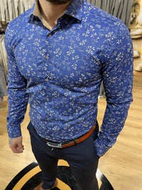 1493 Navy & Beige L/S Shirt