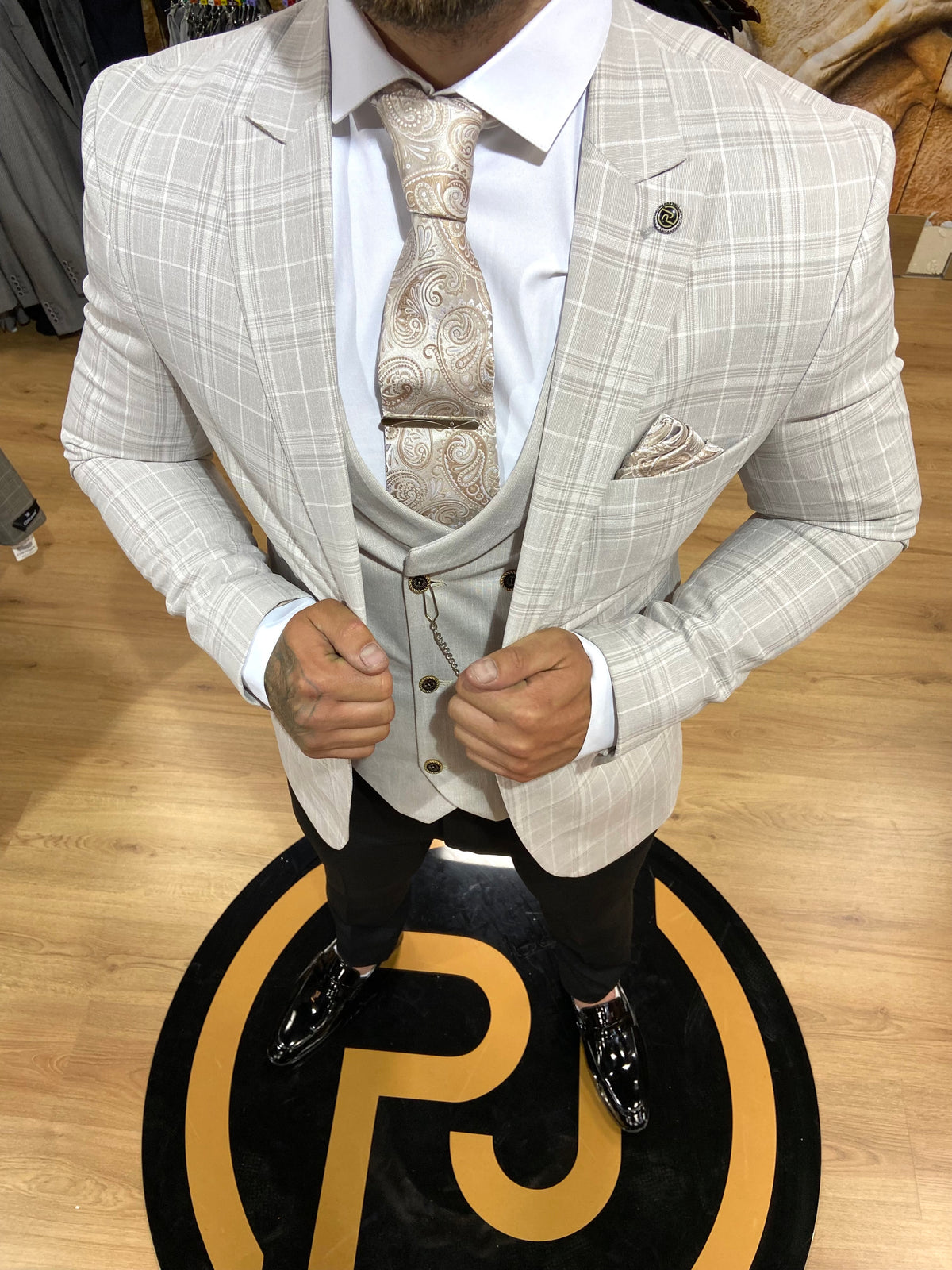 Pluto - Stone 3 Piece Suit