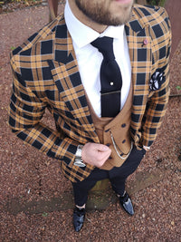 Muzza - Brown/Black 3 Piece Suit