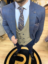 Wesley - Navy/Beige 3 Piece Suit