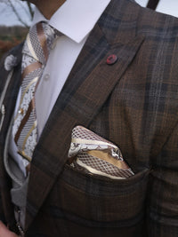 Mara - Brown/Blue 3 Piece Suit