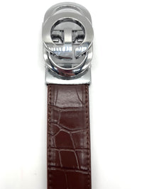 G Belt 0004 - Brown/Silver