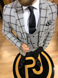 Hartley - Grey/Black 3 Piece Suit