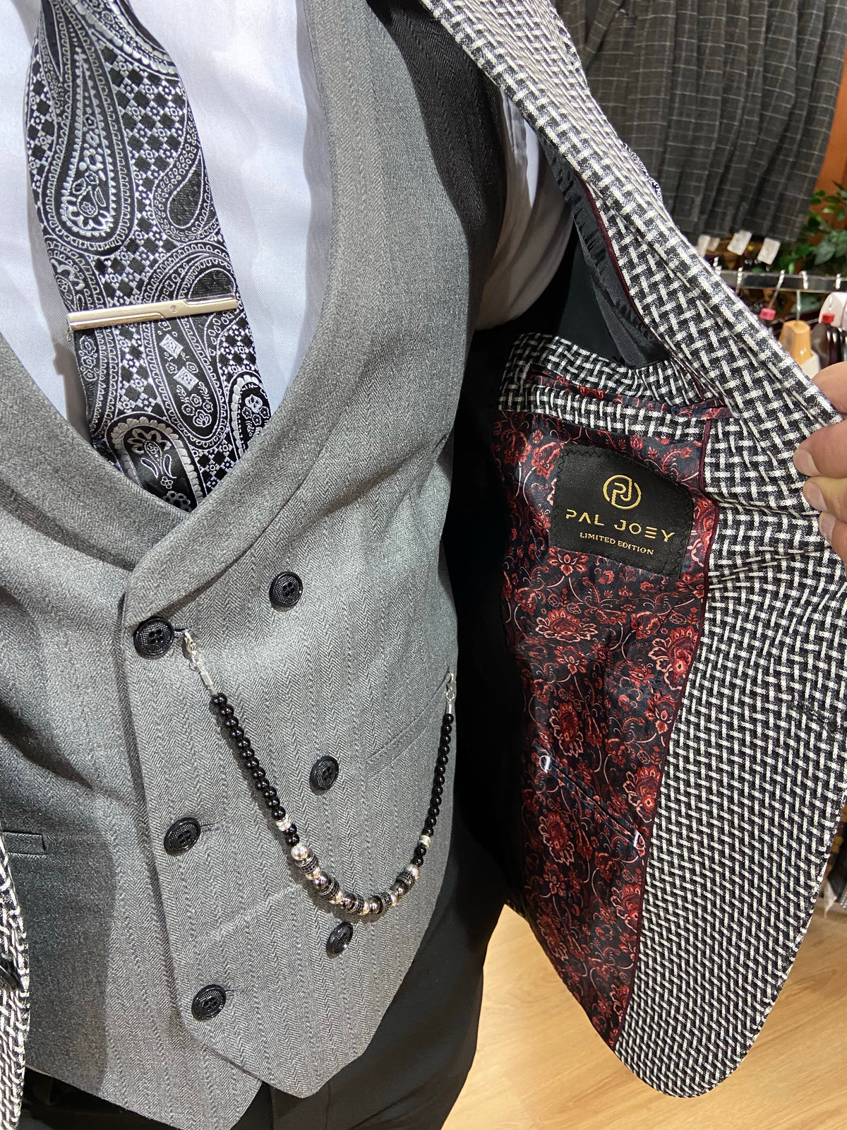 Sidney - Grey/White 3 Piece Suit