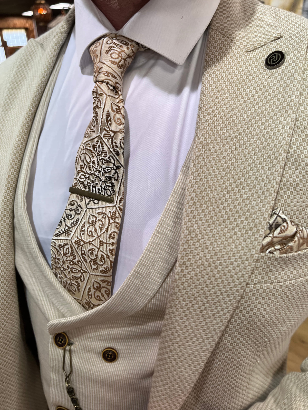 Modric - Cream 3 Piece Suit