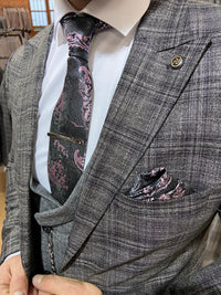 Mens grey 3 piece slim suit