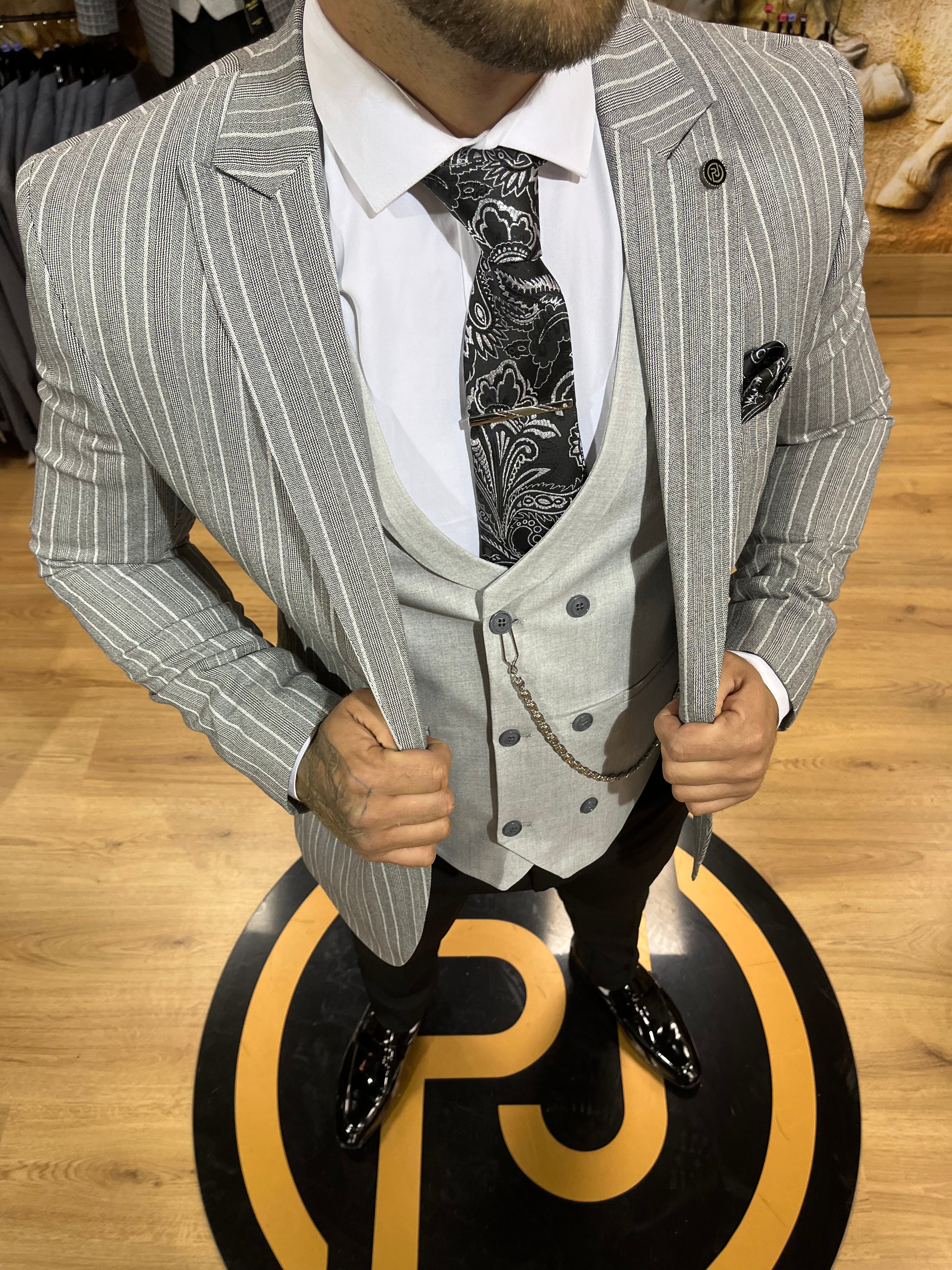 Cavani Grey 3 Piece Suit Pal Joey