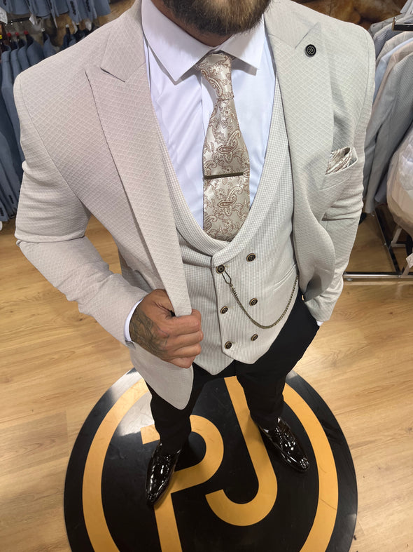 Baggio - Stone 3 Piece Suit
