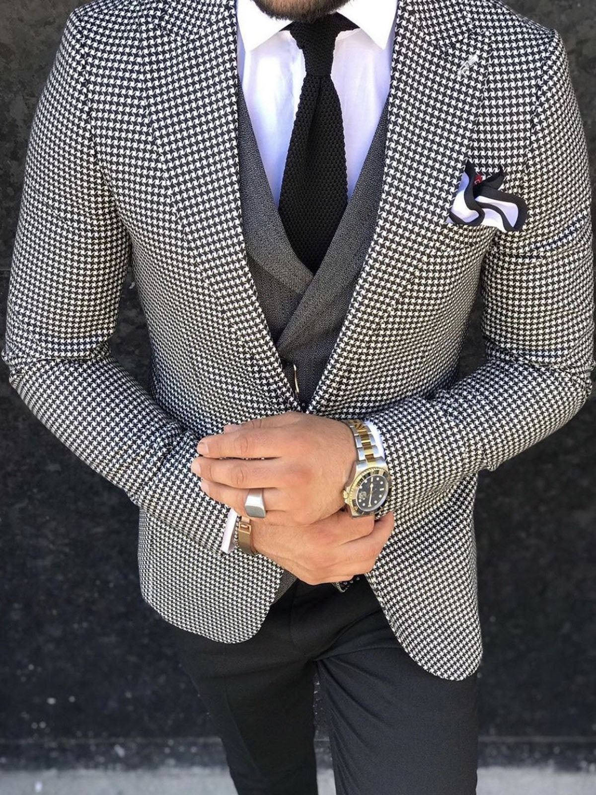 Pocket Square - Black/White